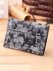 1 Pc New Ultra Thin Casual Mini Camouflage Folding Short Wallet,Portable Short Change Purse ID Card Cash Coin Simple Style Men's And Women's Small Clutch Bag Zipper Coin Purse Credit Bank Card Case Holder Pouch - Multicolor - View 8