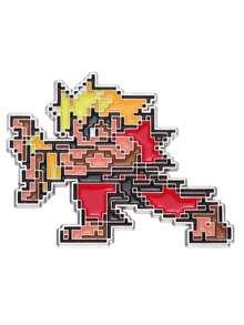 A Unique And High-Quality Set Of Pixel Martial Artist Clips, Personalized Qi Gong Wave Fireball Pins, Tie Badges, Interesting Cartoon-Themed Jewelry Gift Suitable For Best Friends - Multicolor - View 9