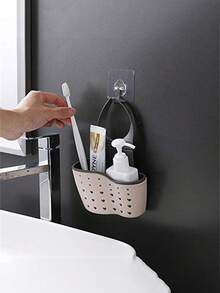 1 件节省空间的厨房水槽悬挂式沥水袋，可调节网状收纳袋，可收纳清洁球、抹布、海绵、便捷挂篮、厨房收纳整理 - 薄荷綠 - 查看 7