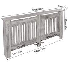 Radiator Cover Heater Cover Cabinet Radiator Shelf MDF Wood Vertical Slat White Grey Radiator Covers Living Room Furniture - Grey - View 4