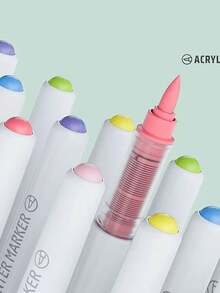 81 色直液丙烯颜料笔画笔彩色记号笔适用于岩石绘画石头陶瓷玻璃 DIY 美术用品文具