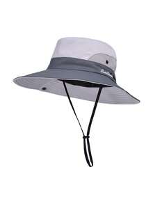 1pc Women's Outdoor Sun Hat With Ponytail Hole, Breathable Bucket Hat For Sun Protection - A - View 11