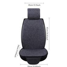 3 件装亚麻汽车座椅套坐垫套装，通用凉爽夏季汽车座椅垫 - 均碼 - 查看 5