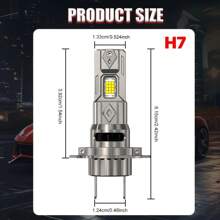 DrViAion 2 Stücke H7 LED Scheinwerfer Glühbirne Set Mini 120W 60.000LM 6500K weiß für Autoscheinwerfer 12V Auto Dioden Lampen H7 Turbo LED 2025 neueste Scheinwerfer