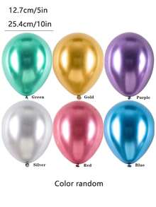 5-Inch/10 Inch Colorful Party Balloons, Chrome Plated Metal Helium Balloons, Suitable For Birthday Party Decoration And Arch Decoration Weddings And Birthdays - Multicolor - View 2