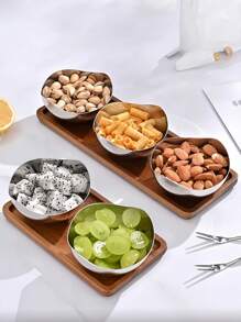 1 Stück exquisite Edelstahl Blütenblatt Obstplatte, elegantes hochwertiges Vorspeisen/Snack Serviertablett für den Wohnzimmerkaffeetisch