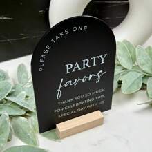 1pc Party Favors Arch Table Sign, Party Favors Sign, Modern Script Acrylic Wedding Sign, Wedding Favors For Guests, Wedding Party Favors, Wedding Table Top Signs Summer Birthday Gifts Beach Back To School School Supplies Room Decor