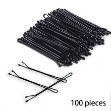 50/100/200 Stück Haarspangen für Damen in einfacher, matter schwarzer Farbe, 5,5 cm-6 cm, modische Haraccessoires, schwarze Haarklammern, kleine schwarze Klemmen, Wellenklemmen, U-förmige Fixierungshaarspangen, Haarklammern