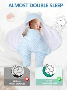 1 pièce - Couverture d'emmaillotage pour bébé - Doux sommeil anti-peur avec ailes de papillon et petit sac de couchage pour les pieds, couverture d'emmaillotage pour nouveau-né toutes saisons - Pour la sédation du bébé et un meilleur sommeil (0-6 mois)