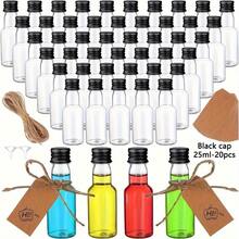 5/20/60/100个迷你酒瓶 - 多用途便携式塑料容器,带密封盖,适用于储存烈酒、果汁和酱料 - 防漏、防碎塑料迷你瓶,带密封锁盖:0.85盎司/1.7盎司/3.3盎司/5盎司,可重复使用,可手洗,是派对、婚礼、感恩节、万圣节和圣诞节的理想礼品。 - 多色 - 查看 16