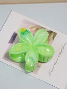 Set de 3 pinzas para el cabello de mujer de 8cm/3.15pulg con flores en degradado de rosa y verde, de plástico ligero, de moda, elegantes, de unicolor, adecuadas para uso diario, casual, fiesta, oficina, vacaciones, para recogerse el cabello, lavarse la cara, maquillarse, accesorio de vestimenta