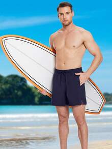 baleaf Men's 5.5" 2-In-1 Quick-Dry Swim Trunks - 3D Ergonomic Soft Mesh Lining, Breathable Perforated Fabric & Dual Pockets For Beach Swimming Outdoor - Navy Blue - View 5