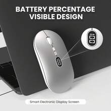 ATTACK SHARK * FREEWOLF X1 Wireless Computer Mouse, 2.4G Portable Ultra Slim USB Mouse, Silent Single Click Laptop Mouse 1600 DPI Windows/ PC/ Office/ Gamer, New Year 2026, Gift For Kids, Holiday - Silver/ Black/ Milk - Multicolor - View 8