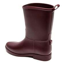 Modern, Minimalist Style, Plain, Mid-Calf Boots For Women - Red - View 6