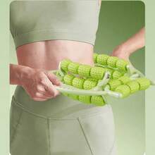 23-Roll Leg Massager & Relaxation Tool | Durable ABS Material, Modern Aesthetic Design Gym Accessories - Green - View 3