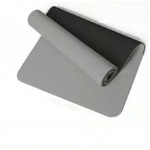 Black & Gray High Density Non-Slip Yoga Mat - Extra Long & Thick Design, TPE Material, Double-Sided Non-Slip, Odorless, Suitable For Yoga, Pilates, Fitness & Workout, Provides Comfortable Support, Protects Joints, Essential For Home And Gym Use