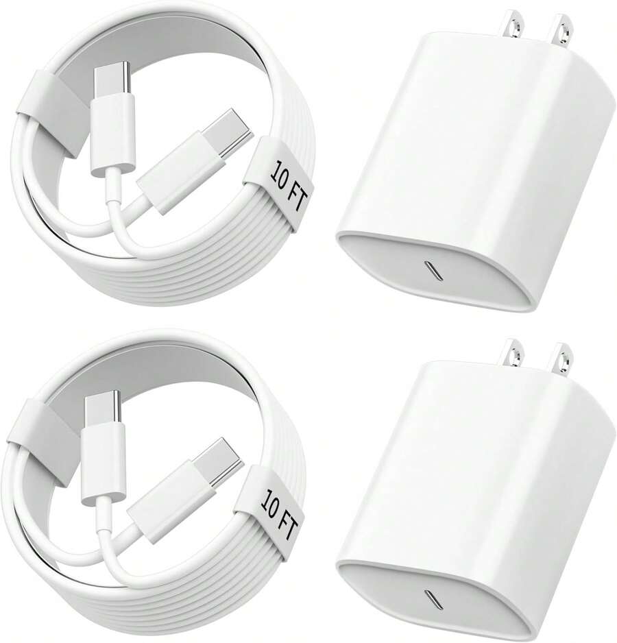 10FT/3M For IPhone 15 16 Charger Fast Charging, 10 FT Long USB C Charger Cord With 20W Type C Phone Fast Charging Block For IPhone 16/16 Pro/16 Pro Max/16 Plus, IPhone 15/15 Pro/15 Pro Max/15 Plus,IPad,Android - Xem 1