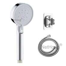 NetHong Shower Head And Hose High Pressure Set Adjustable Powerful Soft Water Handheld~` Home Bathroom Decor Summer - Sterling Silver - View 9