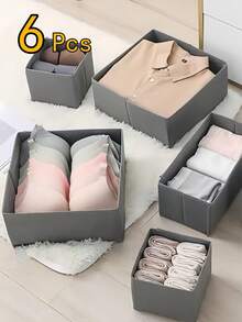 Simple Style Foldable Cloth Storage Box Closet Dresser Drawer Divider Organizer Basket Bins For Underwear Bras Decorations Autumn Decor Festival Decor Room Decor Home Decor Fall Decor Bedroom Decor - White - View 9