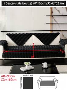 1pc All Season Thickened Sofa Cushion Cover, Non-Slip Sofa Slipcover, Dust-Proof And Dirt-Resistant, Machine Washable, Non-Shedding And Fade-Resistant, Plush Black Home Decor Pet-Friendly Protective Cover, Suitable For Bedroom, Office, Living Room, L-Shaped Sofa And 1/2/3/4 Seat Sofa