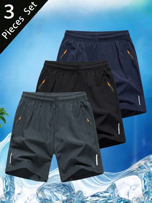 Tween Boy 3-delige casual losse outdoor sportshorts, comfortabel en ademend voor de start van het schooljaar, lente/zomer