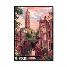 1pc/3PCS Wall Arts Posters For Botanical Travel In Utrecht, Tulip Fields, Kukenhof Gardens, Amsterdam Canal, Flendin, Rotterdam, Delft, Children's Embankment, Netherlands. Suitable For Residential And Dormitory Walls, Living Room And Bar Decoration, Dining Or Bathroom, Room Decoration, Without Frames. High Quality Canvas Art For Indoor/Outdoor Use, Without Frame/With Frame Coastal Decor Coastal Decor Beach Decor ,Wall Art With Frame - Multicolor - View 25