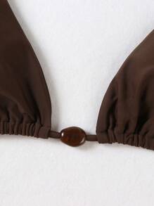 Conjunto de bikini de unicolor sexy para mujer Polovedo official para la playa de verano