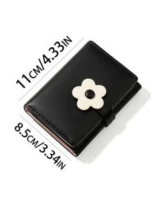 Cartoon Fresh Tri-Fold Wallet, Simple Short Sweet Purse, Cute Little Daisy, Student Wallet, Suitable For Holiday Gift