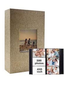 1 件亚麻相册 4x6-200/300/600 个口袋，带水平和垂直口袋，亚麻封面相册，适合婚礼、家庭、周年纪念、青年、节日、情人节、母亲节礼物、返校、学校用品 - 彩色 - 查看 10