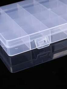 1pc Portable Jewelry Box, Transparent Accessory Container, Plastic Jewelry Storage Box With Compartments, Suitable For Jewelry Crafts, Travel, Home, Office, Gift Organizer Storage Box Travel Gifts Back To School - Clear - View 8