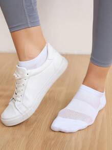 3 Pairs/Pack Premium Ankle Socks With Extra Cushioning - Breathable & Comfortable Polyester Blend, Ideal For Running, Hiking & All Sports, Machine Washable, White, All-Season Wear