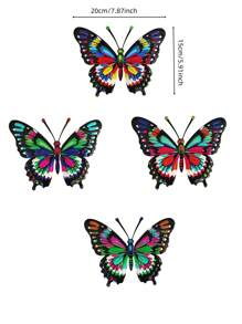 4pcs Metal Butterfly Wall Art Decor, Decorative Hanging Metal Butterflies, Suitable For Garden, Patio, Living Room, Bedroom, Terrace, Balcony Decoration, Wedding, Halloween, Christmas, Holidays, Gifts For Family And Friends