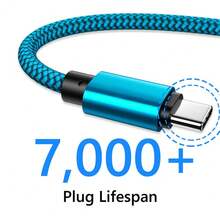 2 Packs USB C 60W Fast Charger Cable, 3.3/6.6/10ft Long USB Type C Cables 1Pack Purple Red Blue USB A To USB C Nylon Braided Android Charger Cord Compatible With Samsung Galaxy S23 Ultra/S23/S23+/S22/S22 Ultra/S22+/S21 Ultra/S20 Ultra/Note 20/Note 10/ Fold 3 Nan Fast Charging