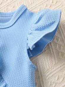 Baby Girls' Floral Dress & Vest Jacket 2pcs Set - Blue - View 5