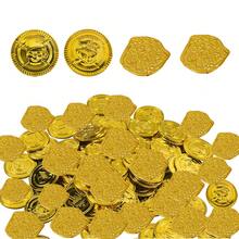 40 件金币海盗币，塑料海盗币，适用于海盗主题生日派对冒险主题活动 - 金色 - 查看 1