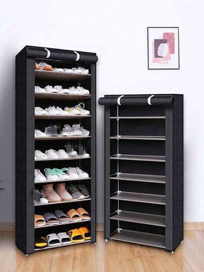 Zapatero de Acero Multicapa Mejorado  4y5y6y7y8y9Niveles - Estructura Metálica Duradera con Estantes de Tela No Tejida, Diseño Compacto para Residencias y Hogares,Fácil Montaje, Sin Herramientas, Organizador de Almacenamiento de Zapatos, Organizador de Habitación de EstudiantesConstrucción Robusta, Zapateros Plegables.