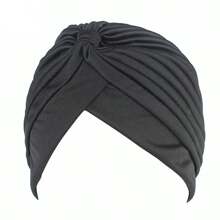 Stretchy Knot Twist Turban Bandanas Women Headscarf Bonnet Muslim Hijab  Hats Female Chemo Cap Adult Solid Color Head Wrap
