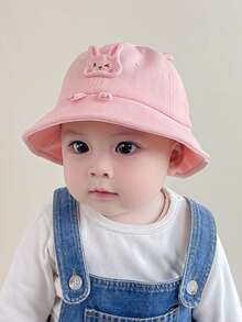 1pc Baby/Kids Girl Princess Rabbit Ear Bucket Hat, Sun Ion, Suitable For All Seasons - Multicolor - View 7