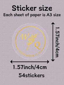 30-240Pcs Personalized Wedding Favor Stickers, Custom Wedding Transparent Gold Foil Sticker, Customized Party Favor Stickers, Customizable Bridal Shower Labels, Treat Bag Stickers, Wedding Party Self-Adhesive Stickers, Party Bag Labels - Style a - View 2
