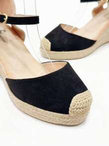 Sandales compensées hautes en espadrille pour femme, sandales compensées en espadrille pour l'été, sandales compensées hautes, espadrilles classiques, sandales pour femme