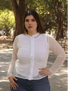 Plus Size Blouses - White - View 2