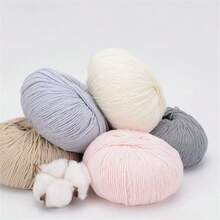 4 Pcs 100% Cotton Yarn, Soft And Breathable, Very Suitable For Hand-Knitting Hats, Jackets, Scarves, Dolls, Bags And Sweaters. 200g - 4 Pack - View 8