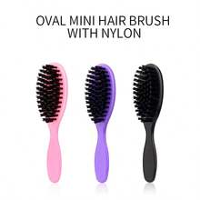 2支装粉色尼龙刷毛美发造型梳套装，专业蓬松梳，带梳子，适用于女性打造蓬松发型、盘发和发根蓬松造型，防静电，便携，适合日常造型、梳理和头发定型，是沙龙、居家、旅行和外出使用的理想之选。 - 彩色 - 查看 5