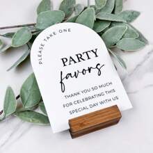 1pc Party Favors Arch Table Sign, Party Favors Sign, Modern Script Acrylic Wedding Sign, Wedding Favors For Guests, Wedding Party Favors, Wedding Table Top Signs Summer Birthday Gifts Beach Back To School School Supplies Room Decor