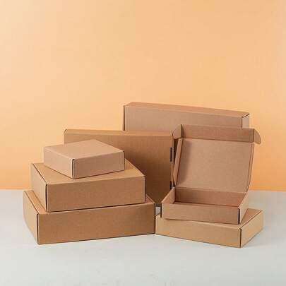 10 hộp giấy gợn sóng màu nâu, nhiều kích cỡ có sẵn, hộp vận chuyển bằng bìa cứng gợn sóng 3 lớp, hộp bưu chính, hộp đóng gói nhanh, thích hợp để đóng gói và vận chuyển sản phẩm cho mục đích sử dụng cá nhân và doanh nghiệp nhỏ