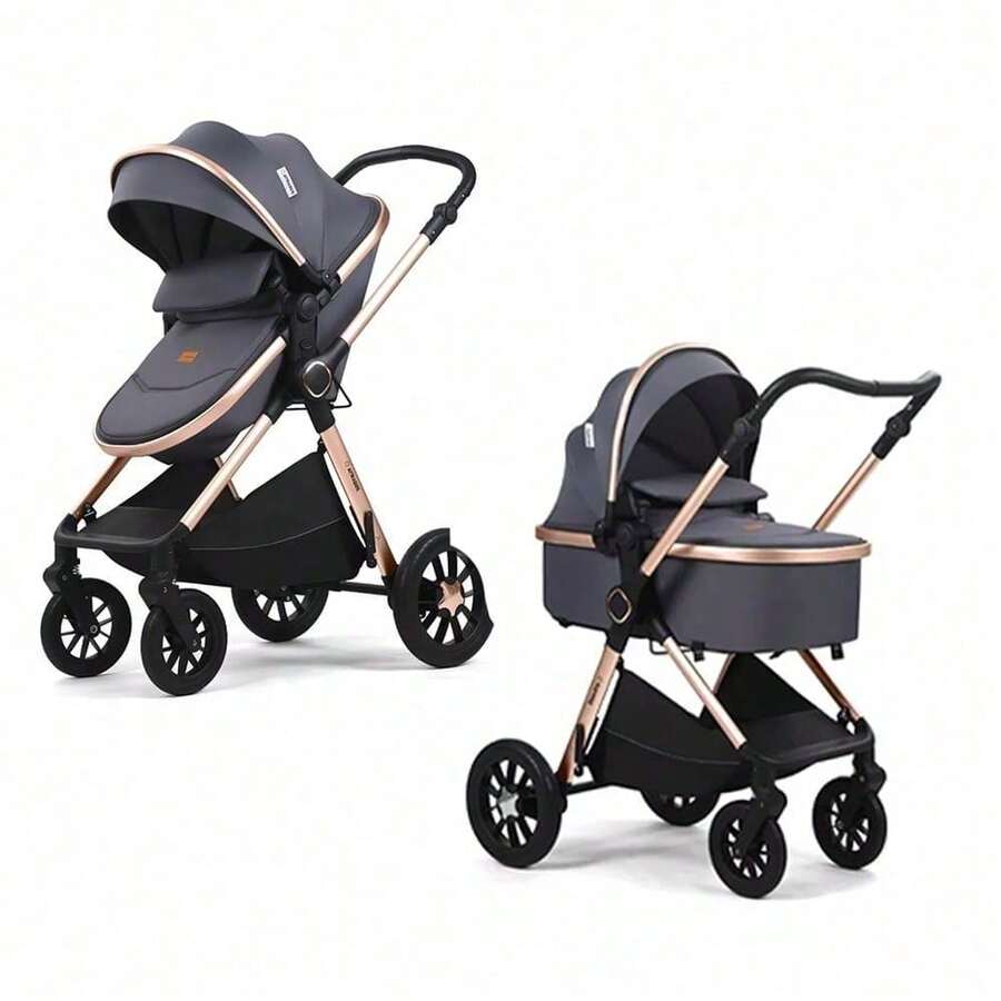 Newborn Baby Pram Pushchair Buggy Stroller 3in1 Travel System Fast UK Delivery - Grey - View 1