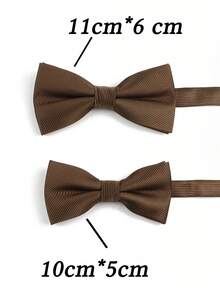 ZLQ&GOU 1 pieza Corbata de moño simple de café para hombres, corbata de mariposa de espiga para caballero, adecuada para boda, fiesta, negocios y uso diario - Disponible en dos tamaños