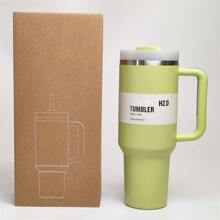 Compatible With Stanley Cup 40 Oz, 1 Piece, 40 Oz Stan Cup, 40oz With Handle, 40 Ounce Stainless Steel Insulated Water Bottle With Handle, 1200ml Wide Mouth Water Tumbler Iced Coffee Mug, Double-Walled Vacuum Insulation, Keeps Drinks Hot/Cold For Hours, Perfect For Outdoor, Gym, Travel,Hiking, Camping, Sports,Work, School, And Outdoor Adventures