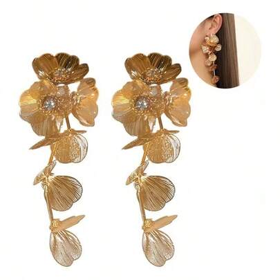 Maxi Brinco Flor Para Princesa Kate Elegante Festa