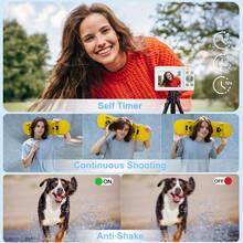 CAMKORY 4400MP Full HD 1080P Digital Camera, With 32GB Memory Card, 700mAh Rechargeable Battery, 16X Optical Zoom, Image Stabilization, Compact And Portable, Suitable For Beginners, Boys And Girls - Camera + Memory Card - View 5